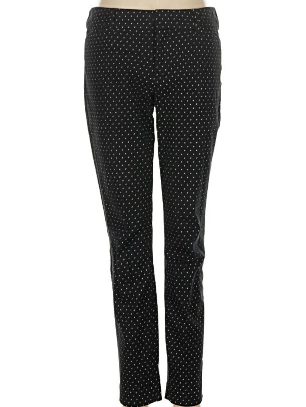Old Navy Black Polka Dot Slim Pixie Pants